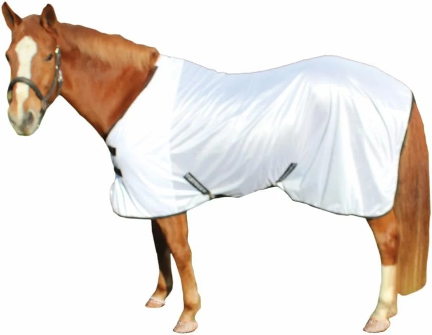 Durable TuffRider Comfy Mesh Fly Sheet UV Protection Horse Sheet Standard Neck 130 Grams Breathable Polyester Mesh - White - 48 Versatile
