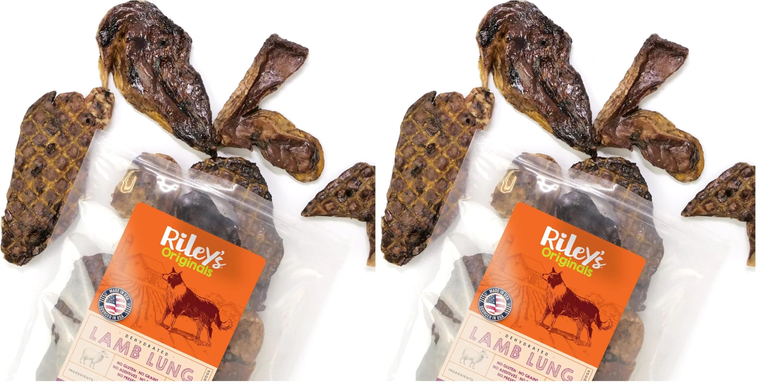 High-Quality Riley's Premium Dehydrated Lamb Lung Dog Treats – USA-Made 6 oz Pack of 2 Optimized