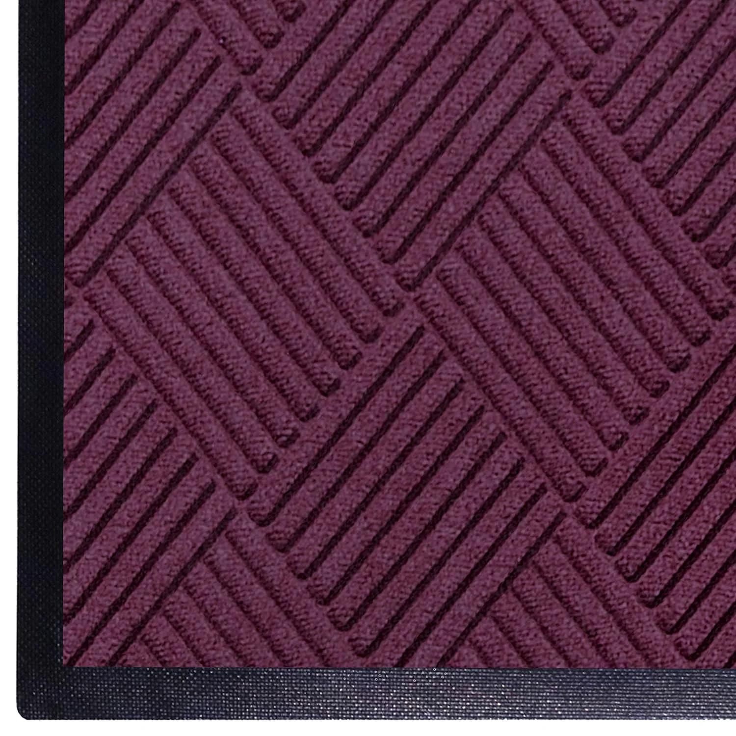 Convenient M A Matting WaterHog Diamond Commercial-Grade Entrance Mat with Rubber Border – Indoor Outdoor Quick Drying Stain Resistant Door Mat Bordeaux 4' x 10' Solid