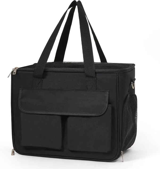 Stylish Cat Dog Carrier for Pets Up to 15 Lbs Airline Soft-Sided Traditional