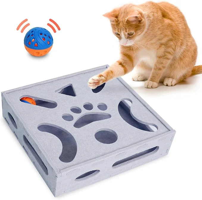 Enhanced PETKARAY Felt Cat Puzzle Toy Interactive Cat Toys Carefully Designed