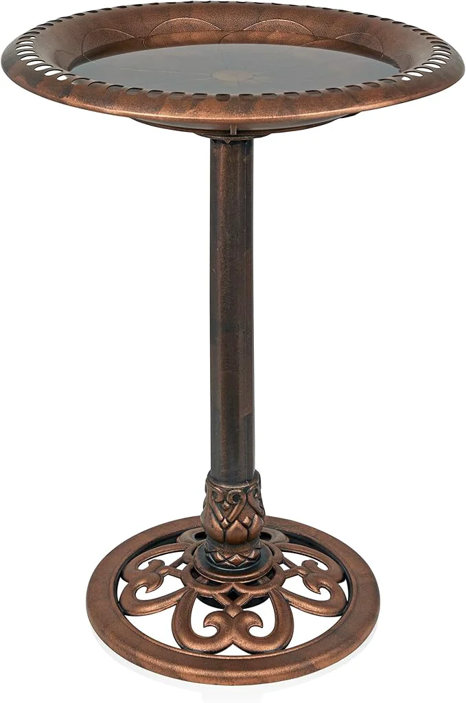 Reliable Alpine Corporation 28 Bronze Outdoor Pedestal Birdbath Stylish