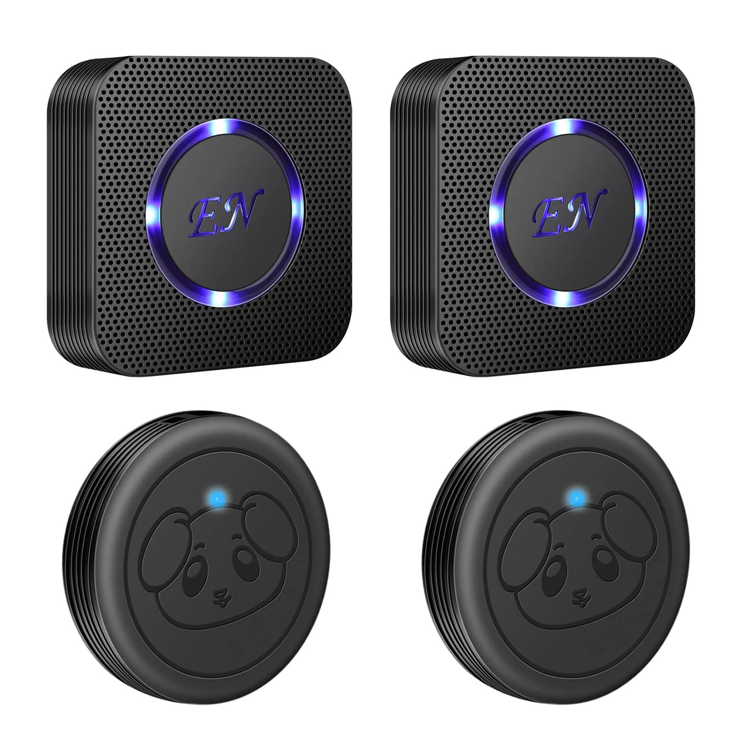 Comfortable EverNary Dog Door Bell Wireless – Potty Training Touch Button 2 Receivers 2 Transmitters Black Classic