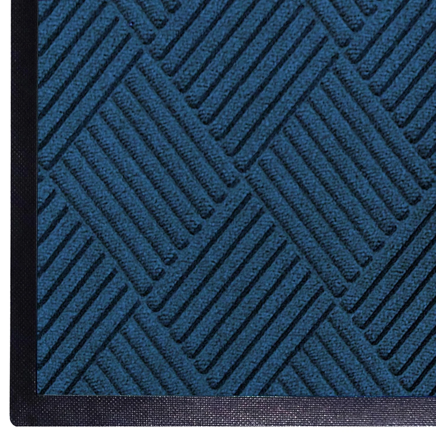 Breathable WaterHog Diamond Commercial-Grade Entrance Mat with Rubber Border – Indoor Outdoor Quick Drying Stain Resistant Door Mat Navy 12.2' Length x 3' Width Sustainable