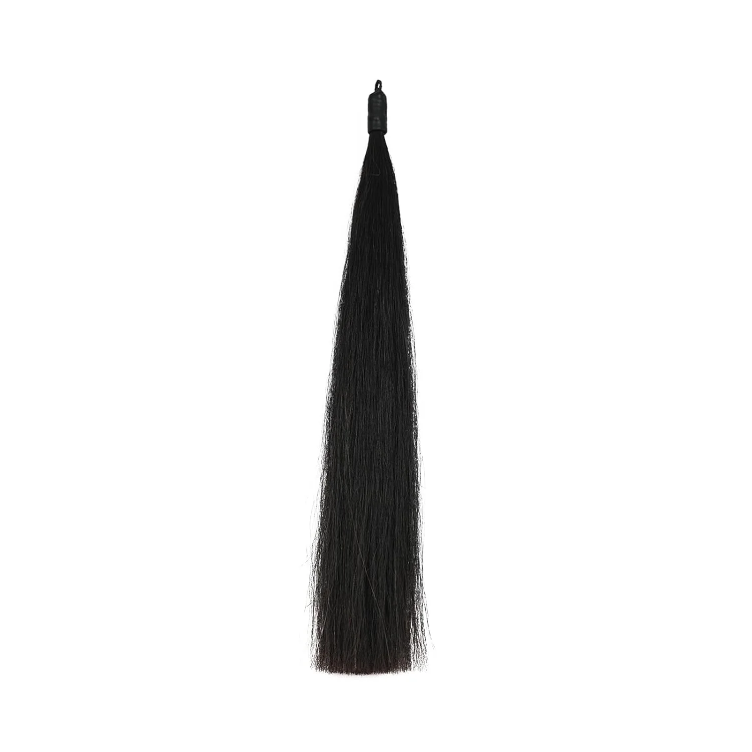 Elite Horse Tail Extension with Braided Horsehair Loop Blunt Cut Bottom 3 8 lb 28-30 inches Natural Black Soft