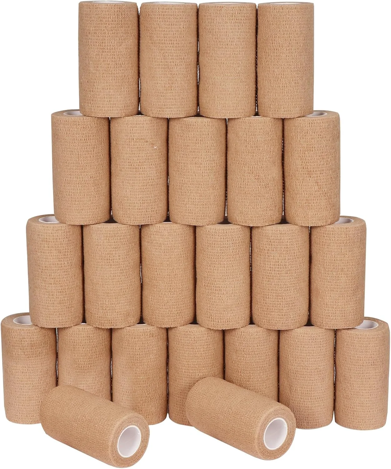 Fast 24 Pack Self Adhesive Bandage Wrap 4 x 5 Yards Cohesive Medical Tape Elastic Wrap for Sports Ankle Wrist Sprains Pet First Aid Enhanced