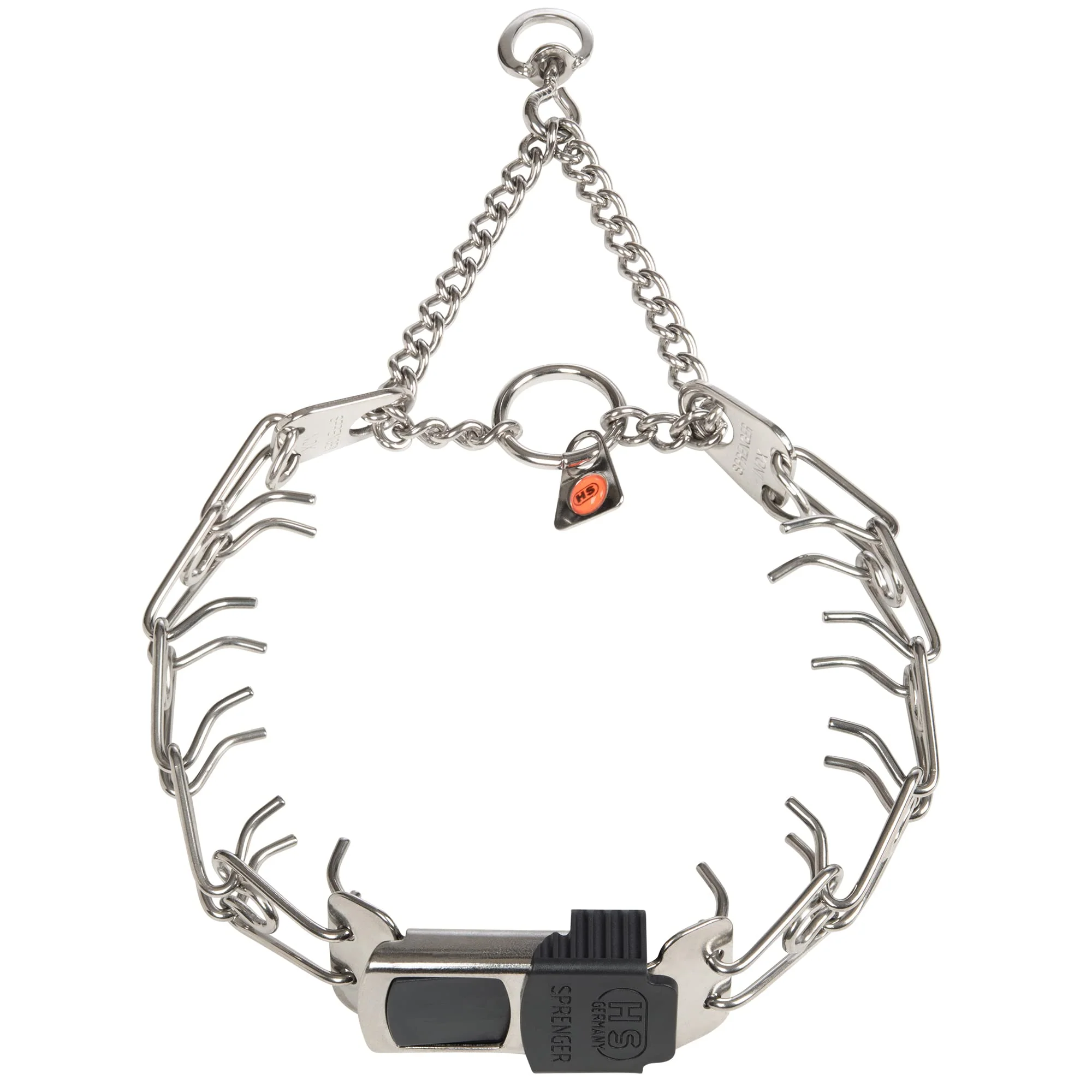 Elite Herm Sprenger Dog Training Prong Collar with Quick Release ClicLock Buckle Swivel Ring Adjustable Stainless Steel Collar for Small–Medium Dogs Up to 15 Neck Contemporary