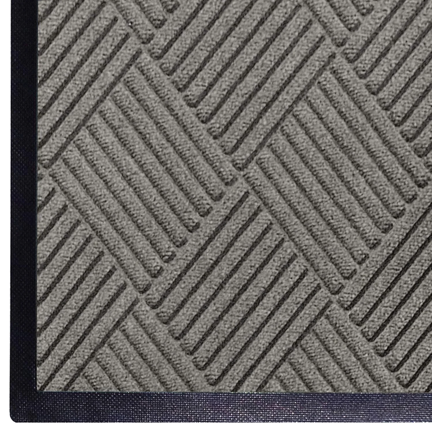 Effective WaterHog Diamond Commercial-Grade Entrance Mat with Rubber Border – Indoor Outdoor Quick Drying Stain Resistant Door Mat Grey 6' x 8' First-Class