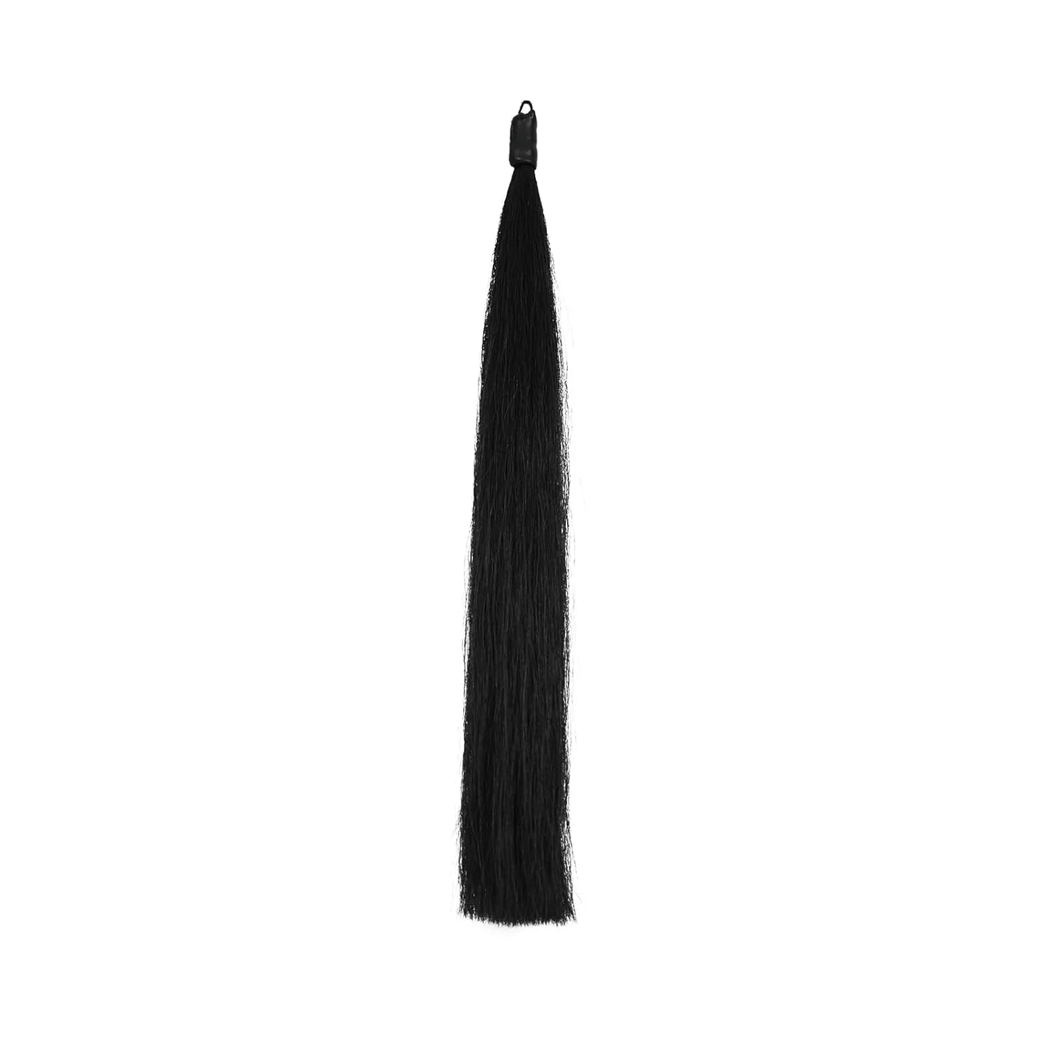 Refined Horse Tail Extension with Braided Horsehair Loop Blunt Cut Bottom 3 8 lb 28-30 inches Jet Black Premium Material