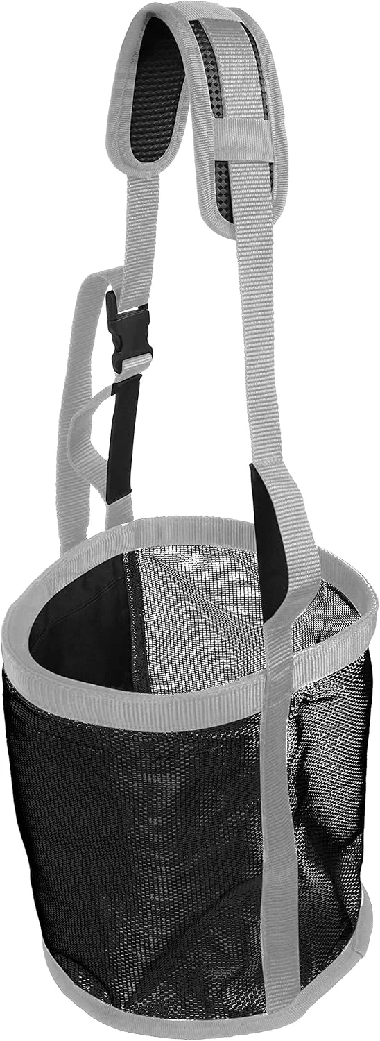 Fast Majestic Ally Horse Feed Bag Heavy Duty Nylon Mesh Grain Feed Bag Adjustable Strap with Durable Snap and Elastic Straps Comfort Neck Pad and Nose Pad- Large Full Black Easy-to-Use