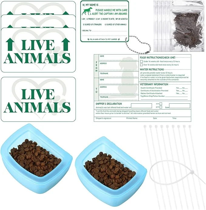 Exclusive Eaasty 23 Pcs Pet Airline Travel Kit Kennel Travel Kit Includes 4 Live Animal High-Quality