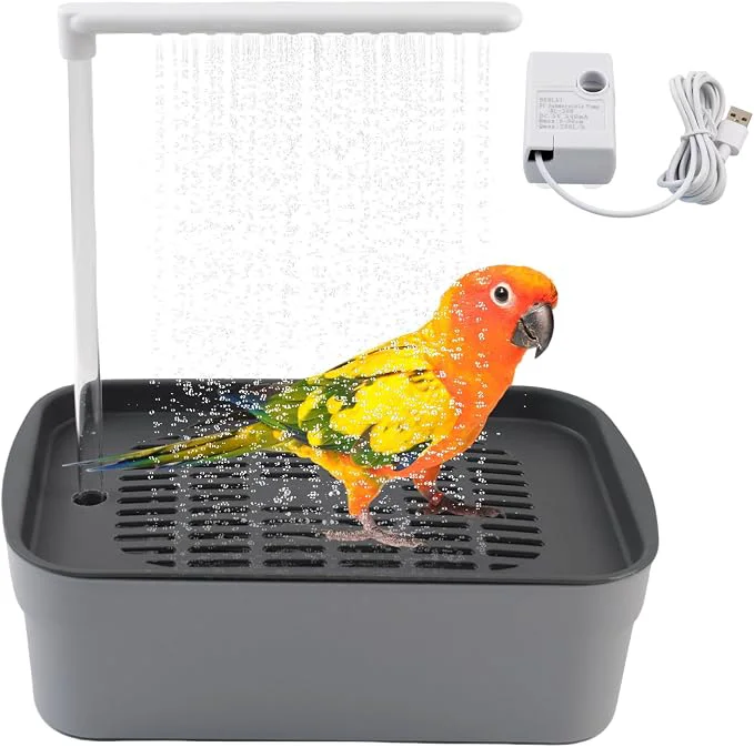 Fine Crafted Automatic Parakeet Bath Parrot Shower Fountain Effective