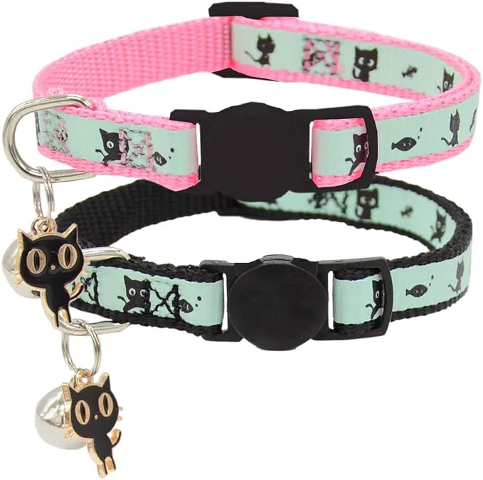 Carefully Designed 2 Pack Glow in The Dark Cat Collar Stylish