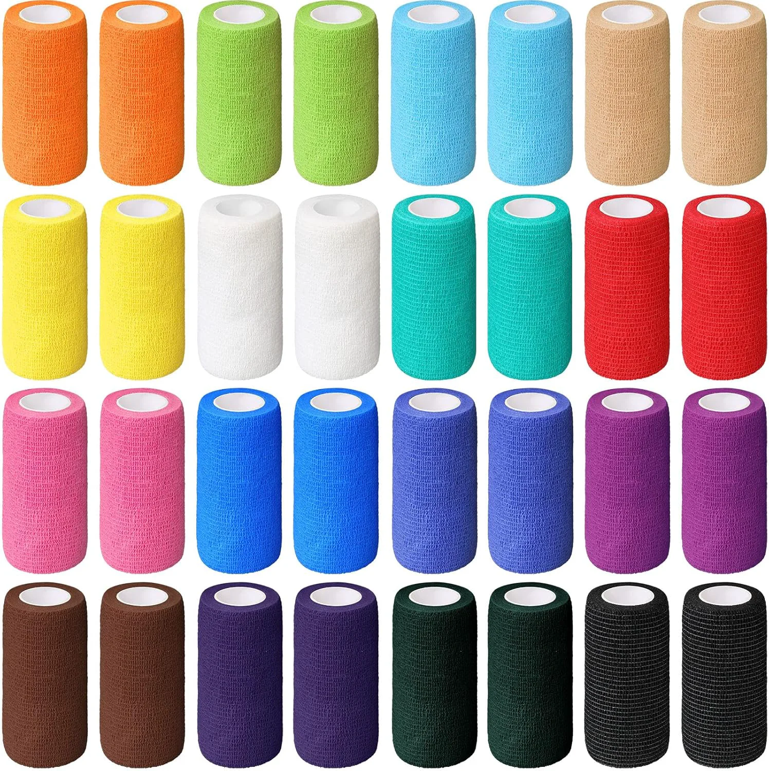 Soft Treela 36 Pcs Self Adherent Bandage 4 X 5 Yard Wrap Breathable Cohesive Bandage Elastic Adhesive Tape for Stretch Athletic Sports Wrist Ankle Multicolored Functional