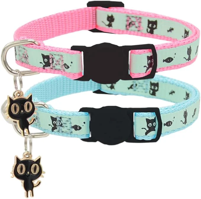 Advanced 2 Pack Glow in The Dark Cat Collar Environmentally Friendly