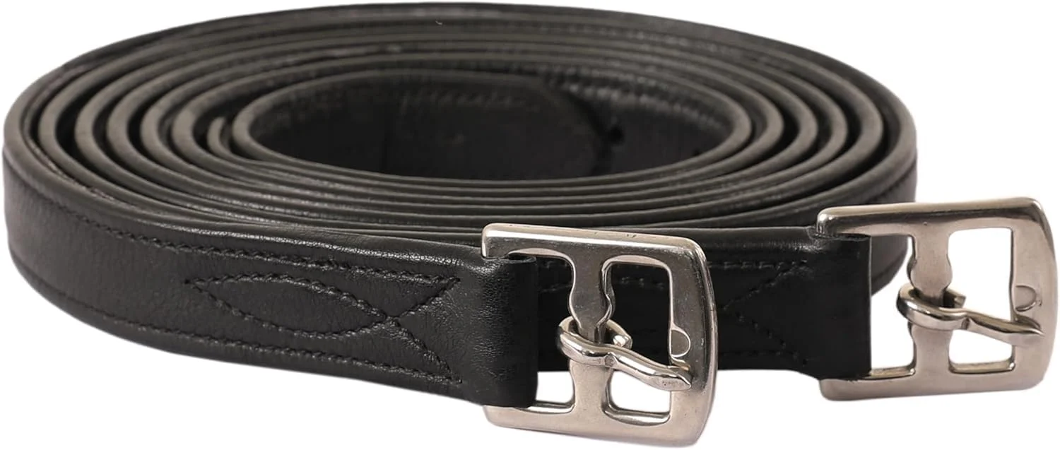 Environmentally Friendly Exion FlexiStrong Stirrup Leathers for English Saddle Ultra-Soft Cow Calfskin with Nylon Core 1 Wide Stirrup Leathers for Daily Use Sizes 48 to 62 Black Brown Luxury
