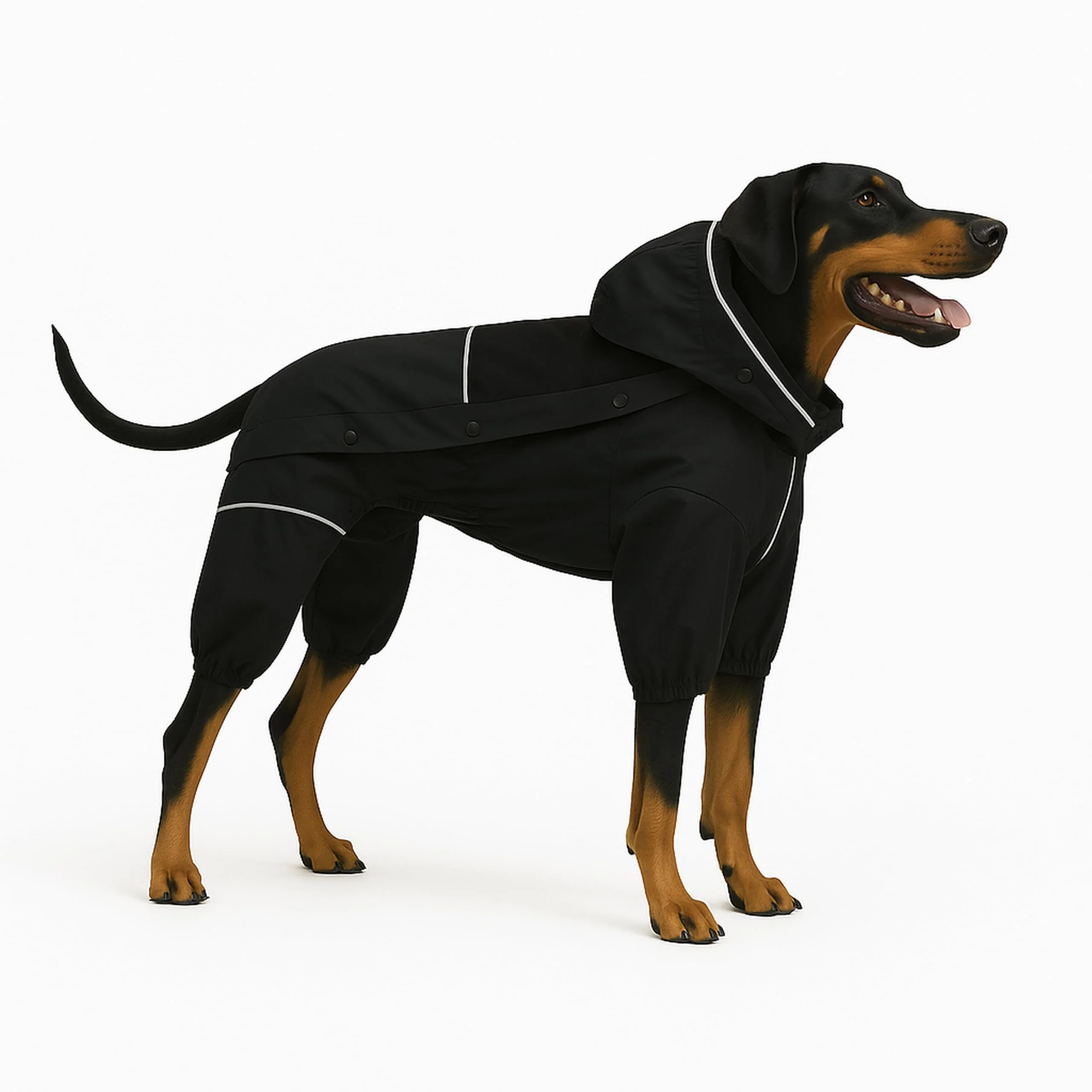 Versatile Lovelonglong Waterproof Dog Raincoat with Removable Hood – All-Season Full-Body Jacket Black XL Fine Crafted