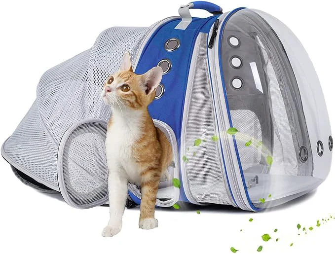 Fashionable Dual Expandable Cat Backpack Carrier Fit up to 20 lbs Expandable Pet Carrier Fine