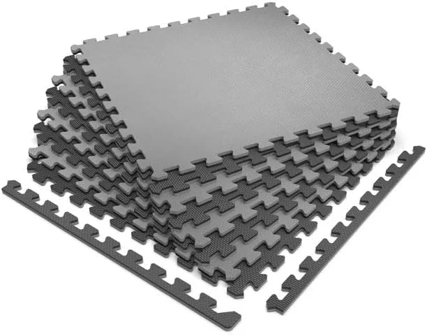 Clean Norsk Multi-Purpose Reversible Floor Mats - EVA Interlocking Foam Tiles Gray Black 24 Tiles - 96 sq. Ft. 1 2 Thick Verified