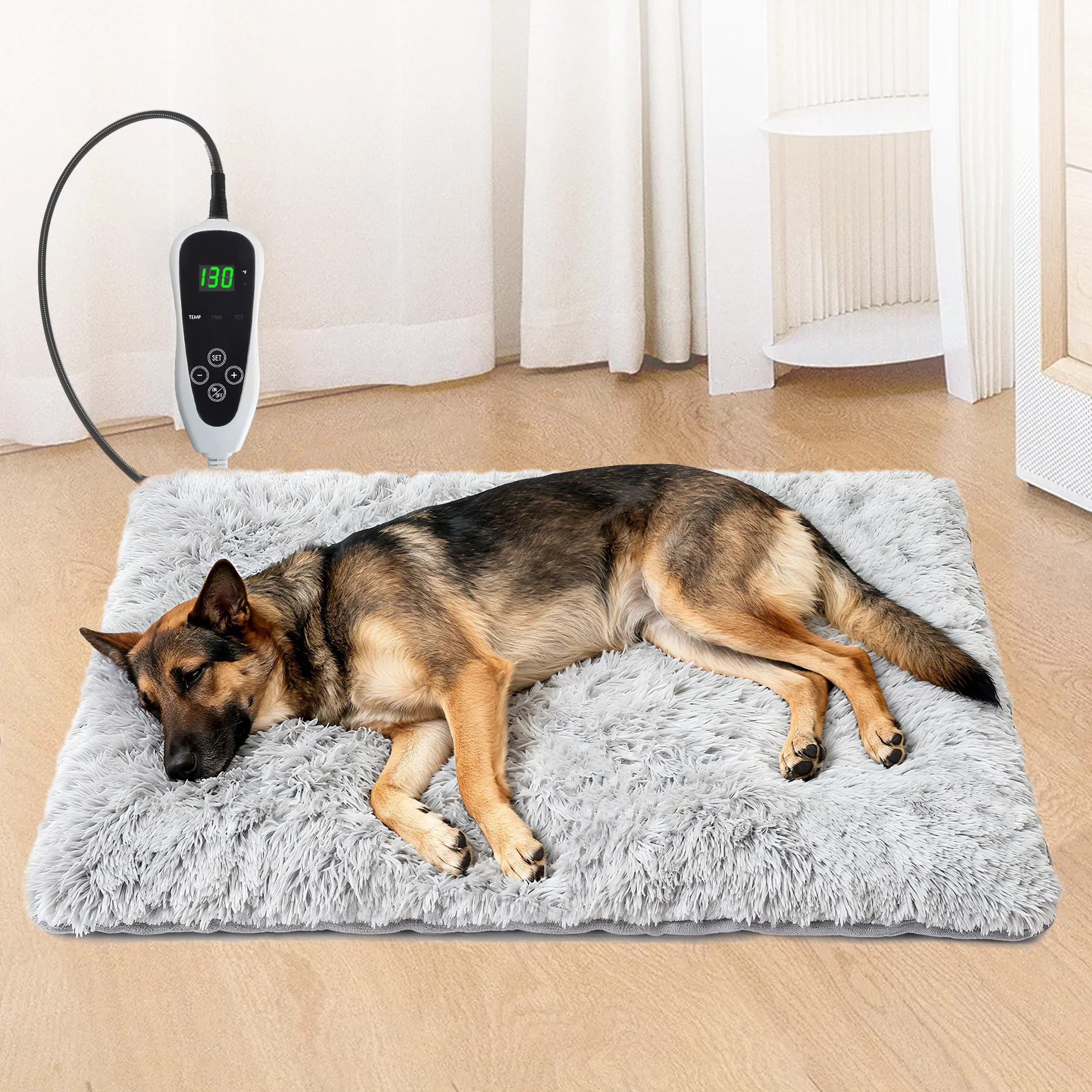 Fashionable GOLOPET Dog Heating Pad 28x18 in Smart Thermostat Waterproof MET UL Dual Solid