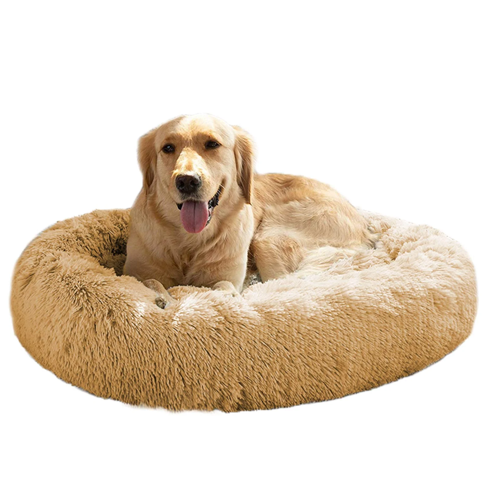 Classic MFOX Calming Dog Bed S-XL – Donut Cuddler with Faux Fur Next-Generation