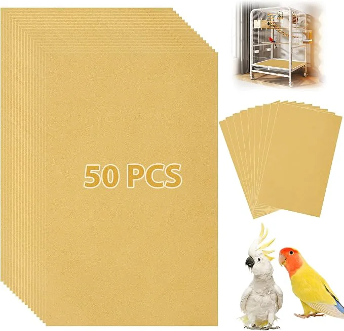 Flexible 50 PCS Gravel Liner Paper for Bird Cage 10 x 16 Inch Bird Cage Paper Liners Stylish