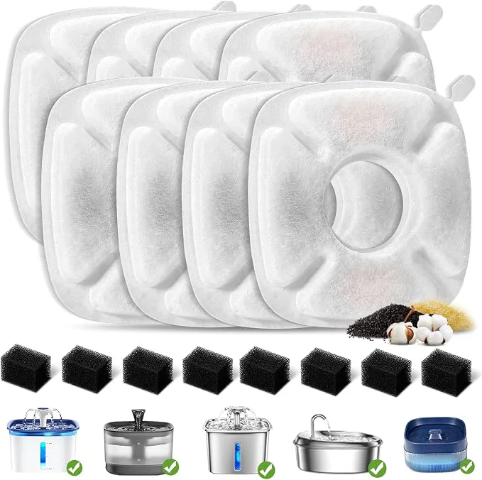 Luxury （16 Pices） 8 Pack Filters 8 Pack Pre-Filter Sponges Refined