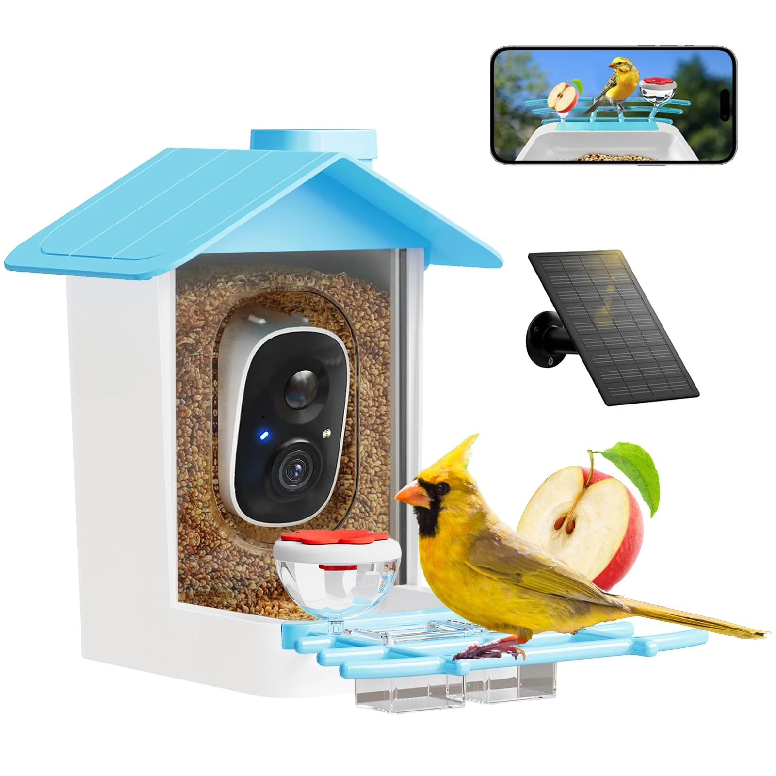 Elite Juzjuly Smart Bird Feeder with Camera - Solar Powered 2K AI Bird Identification Two-Way Audio Dependable
