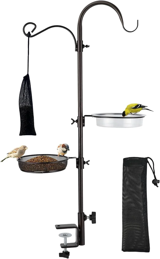 Flexible ERYTLLY Deck Hook Bird Feeder Pole Bird Feeder Porch Multi Hook Bird Feeding Organic