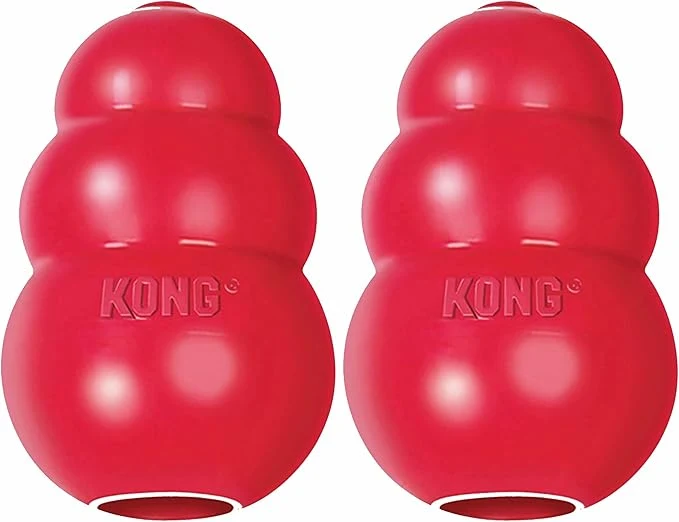Sustainable KONG Classic Stuffable Dog Toy - Fetch Chew Toy for Dogs - Treat-Filling Capabilities Erratic Bounce for Extended Play Time - Durable Natural Rubber Material - for Extra Large Dogs Pack of 2 About This High-Quality