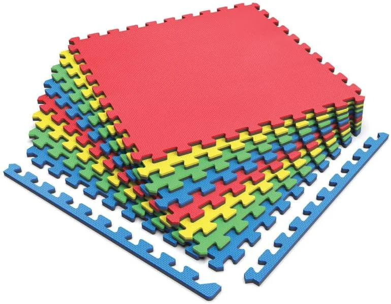 Durable Norsk Reversible Kids Puzzle Play Mats 1 2 Thick EVA Interlocking Foam Tiles Multicolor Black 16 Tiles - 64 sq. Ft. 1 2 Thick Original