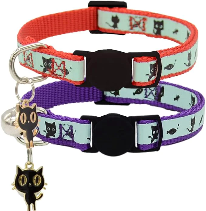 Effective 2 Pack Glow in The Dark Cat Collar Luxury