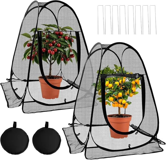 Fashionable 2 Pack 28 x 28 x 32 Inch Pop-up Gardening Net Cover Secure
