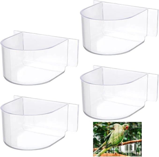 Clean LemonRoad 4 Pcs Bird Cage Feeder Food Water Feeder Luxury