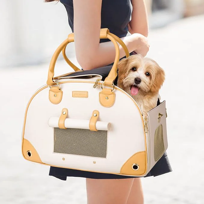 Selected Dog Carrier Cat Carrier Pet Carrier Foldable Premium PU Leather Dog Purse Easy-to-Use