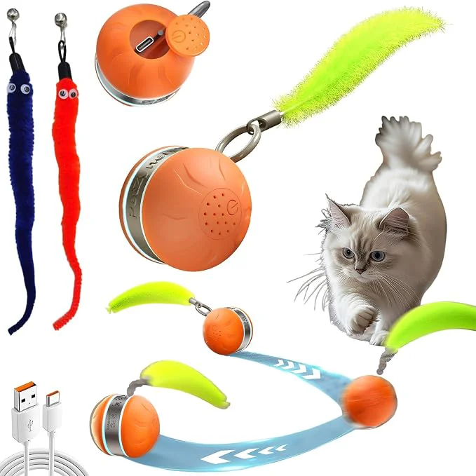 Comfortable Interactive Cat Toy Ball Automatic Interactive Cat Toys Lightweight
