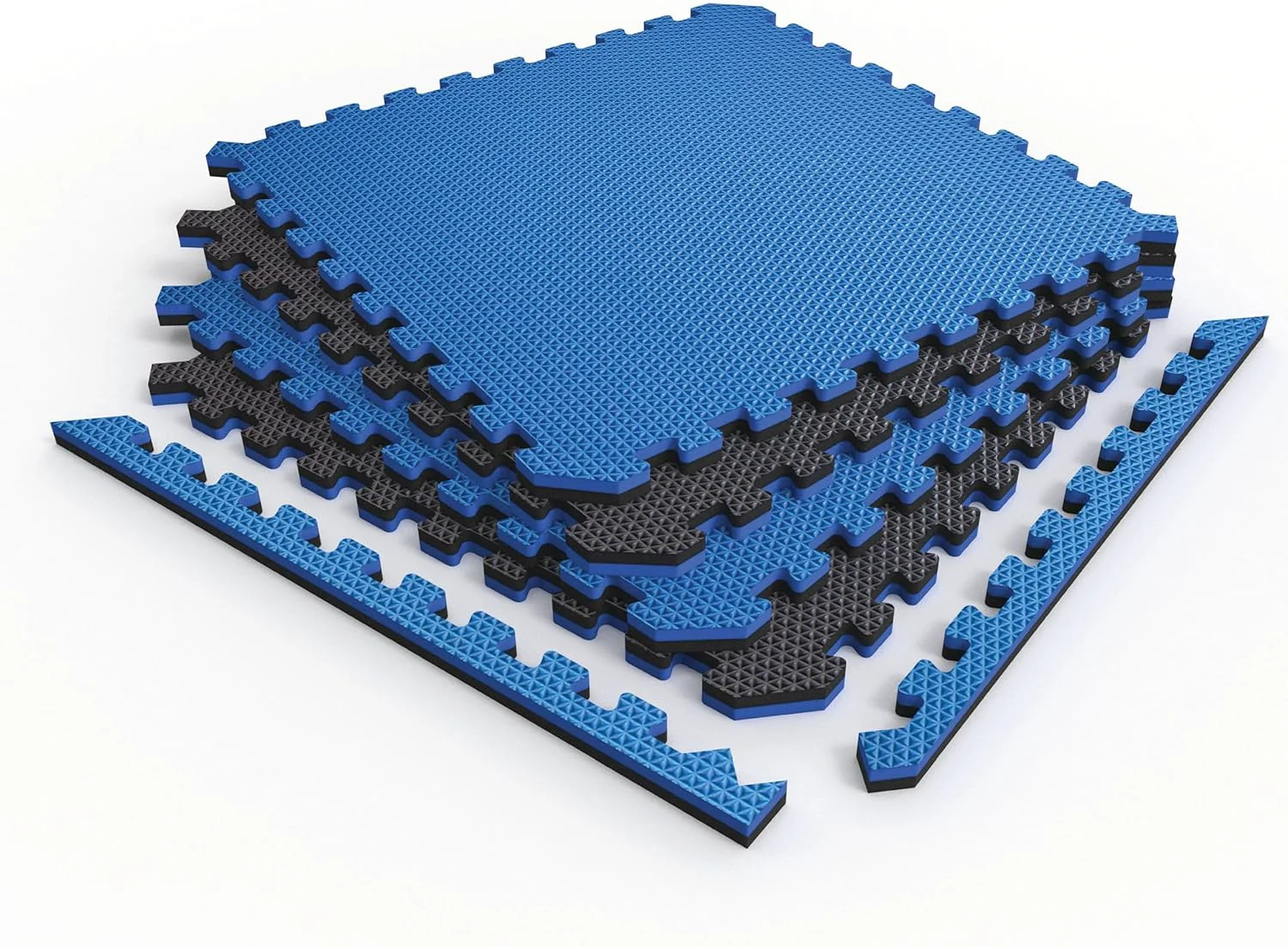 Elite Norsk Reversible Exercise Mats 3 4 Thick EVA Interlocking Foam Tiles Home Gym Flooring 20 Tiles 40 Trim Pieces 80 Sq. Ft. 24 x24 Dazzling Blue Black Green