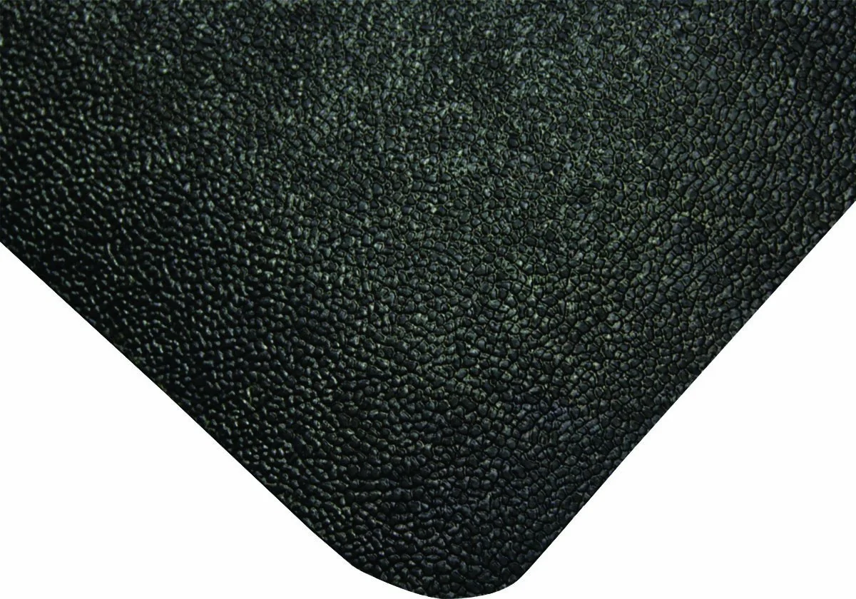 First-Class Wearwell Natural Rubber 447 UltraSoft WeldSafe Anti-Fatigue Beveled Mat for Dry Areas 2' Width x 3' Length x 9 16 Thickness Black Comfortable
