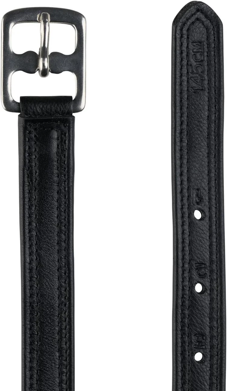 Smooth HORZE Double Stitched Adjustable Stirrup Leathers with Nylon Pair Easy-to-Use