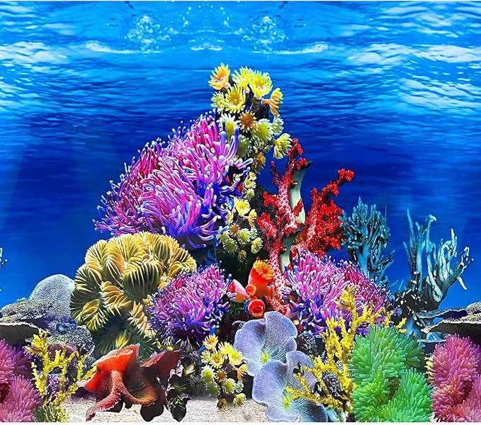 Crafted Fish Backgrounds Paper Double Sides Undersea Aquarium Background Poster Next-Generation