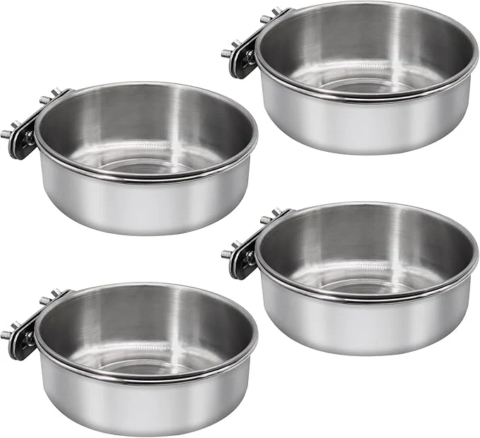 Functional 4 Pcs Medium Bird Feeding Dish Cups Parrot Food Bowl Cage High-Quality