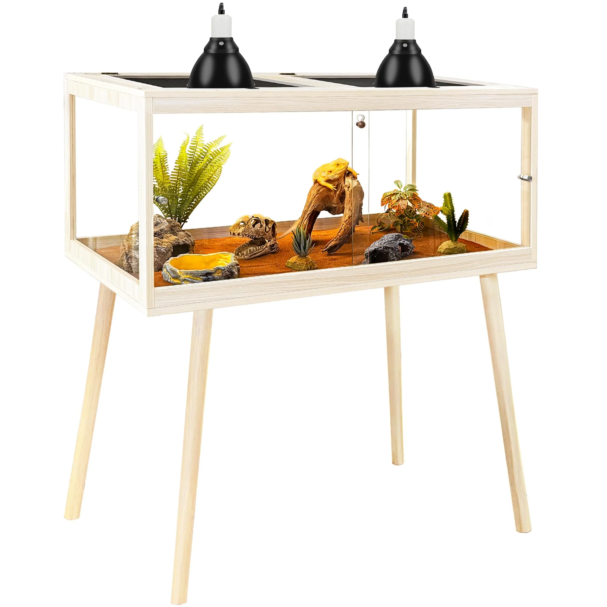 Artisan PROLEE 79-Gallon Tempered Glass Reptile Enclosure — 48 Inch Oak Bearded Dragon Tank Genuine