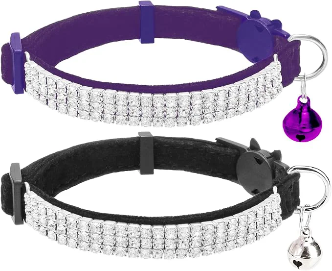 Environmentally Friendly EXPAWLORER Soft Velvet Safe Cat Collars Smart