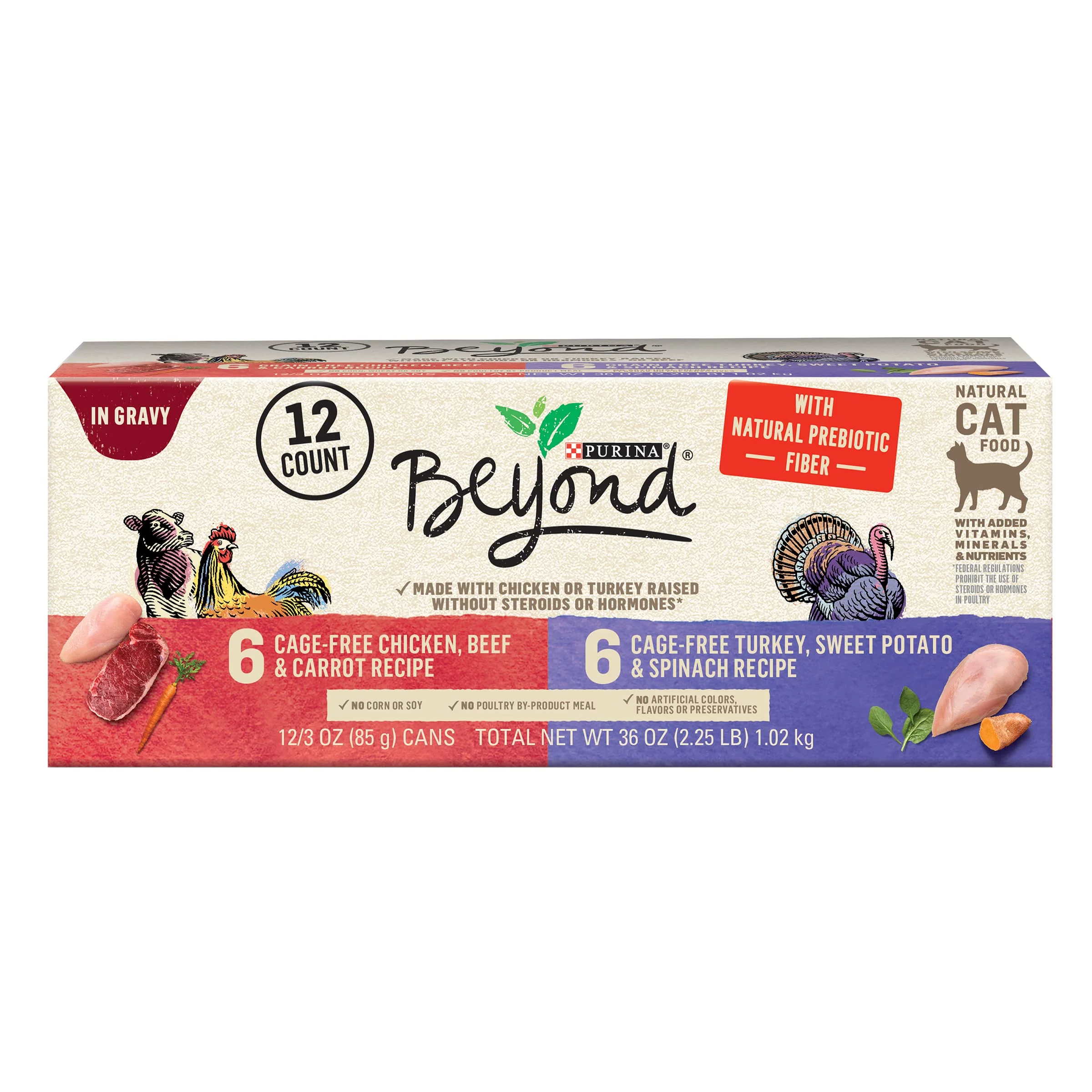Professional Purina Beyond Chicken Beef Carrot Turkey Sweet Potato Spinach Wet Cat Food Gravy — 12-Can Variety Pack Carefully Designed