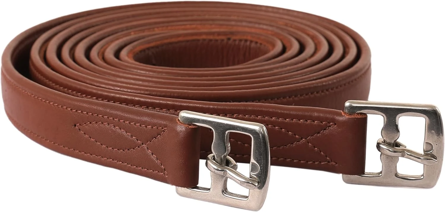Detailed Exion FlexiStrong Stirrup Leathers for English Saddles – 1 Premium Calfskin with Nylon Core – Numbered Holes Stainless Steel Buckles – Black Brown – Horse Riding Gear 48 120cm to 62 155cm Efficient