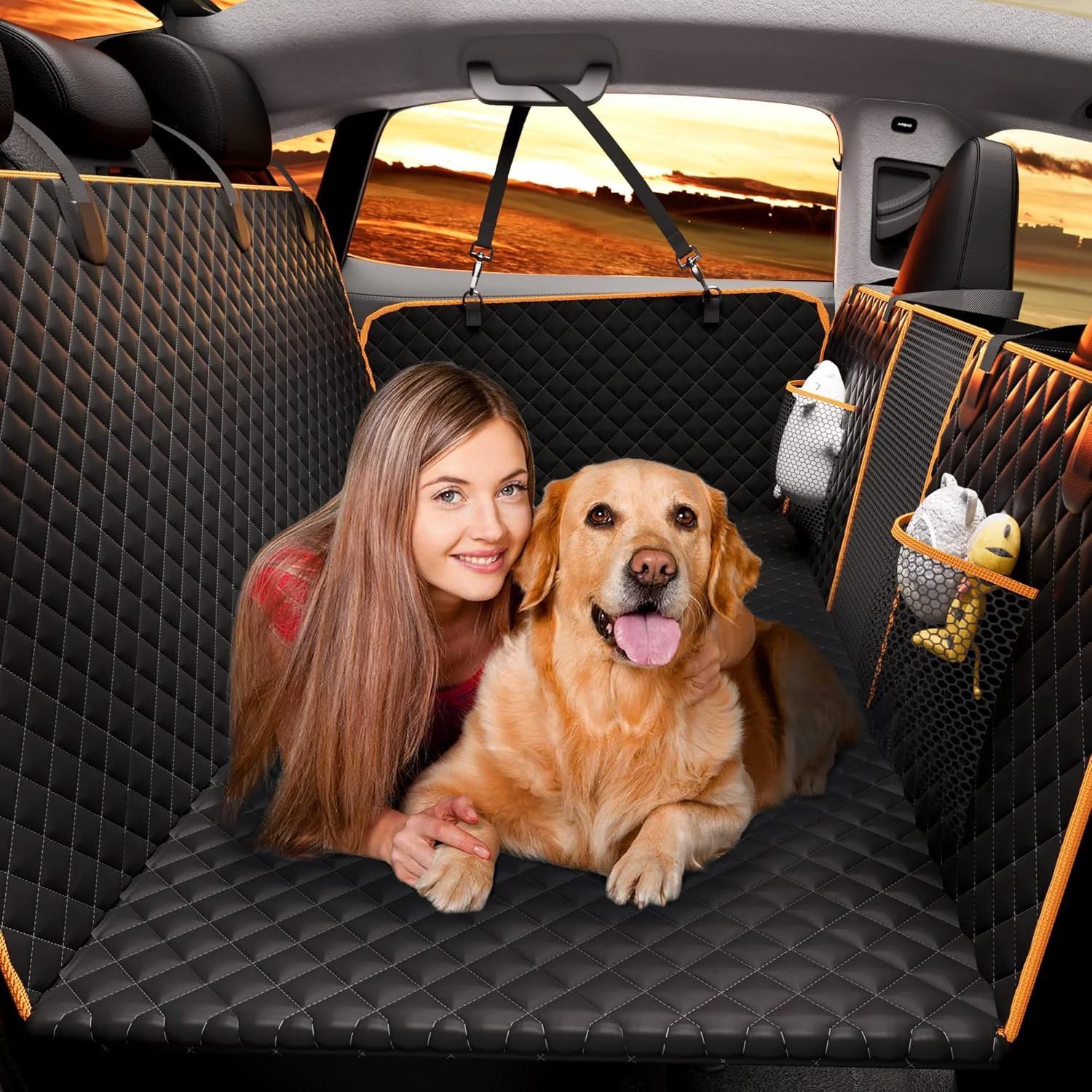 Minimalist Eamefia Back Seat Extender for Dogs Waterproof Car Hammock 420lb Specialty