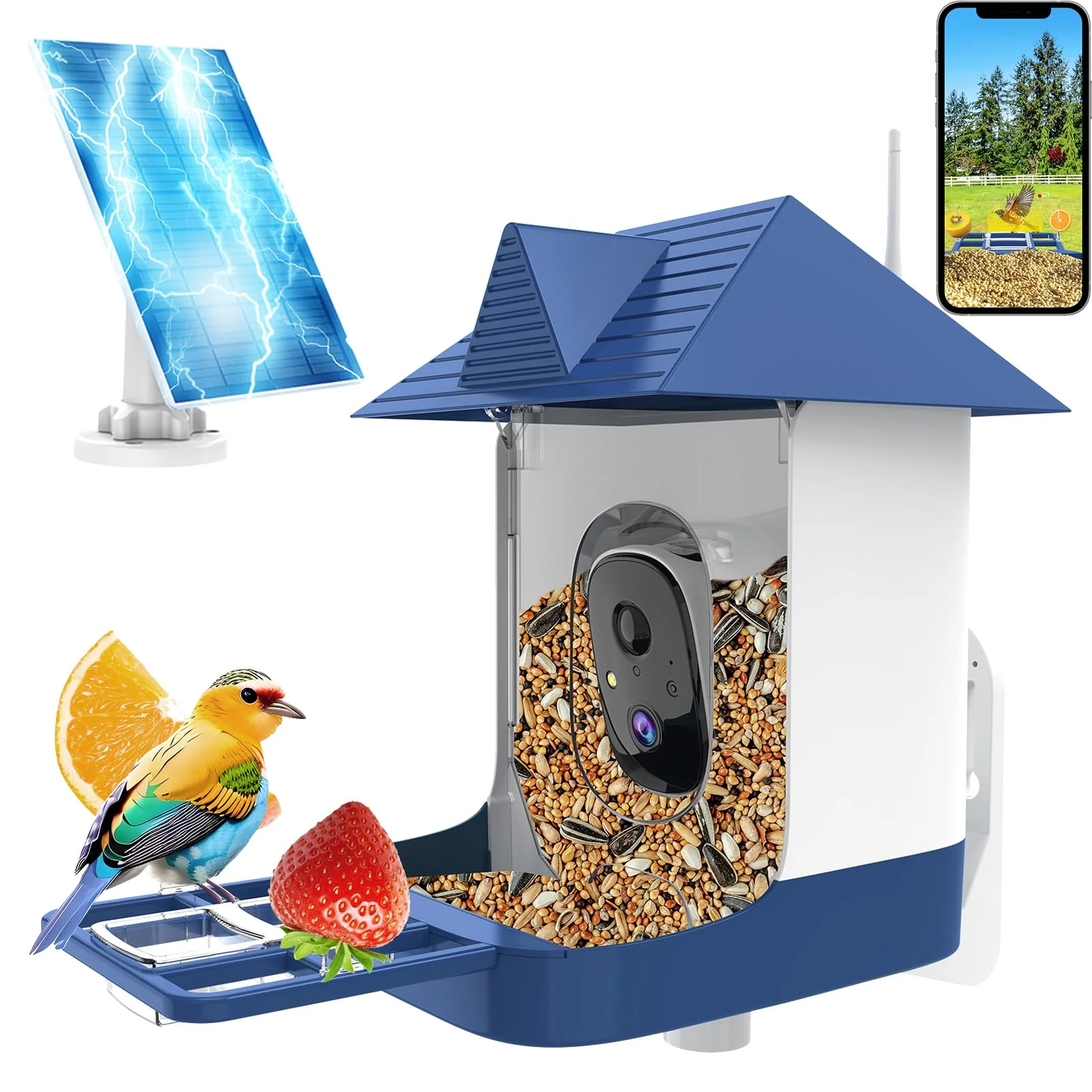 Exceptional Swingers Smart Bird Feeder with Camera – AI Bird ID 10 000 Species Solar Powered Flexible