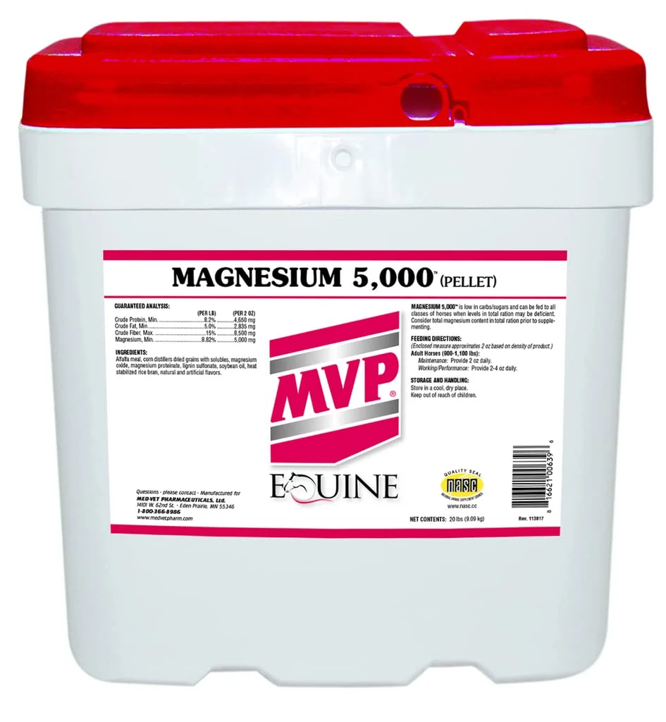 Traditional MVP Magnesium 5000 20lb – Calming Metabolism Muscle Function Support for Horses Reliable