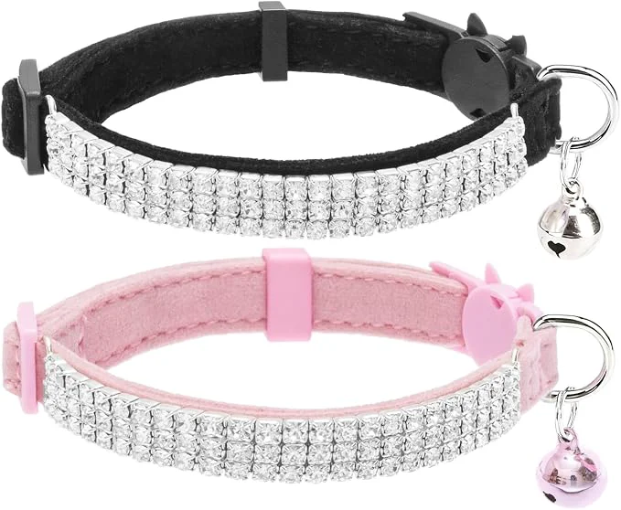 Superior EXPAWLORER Soft Velvet Safe Cat Collars Clean