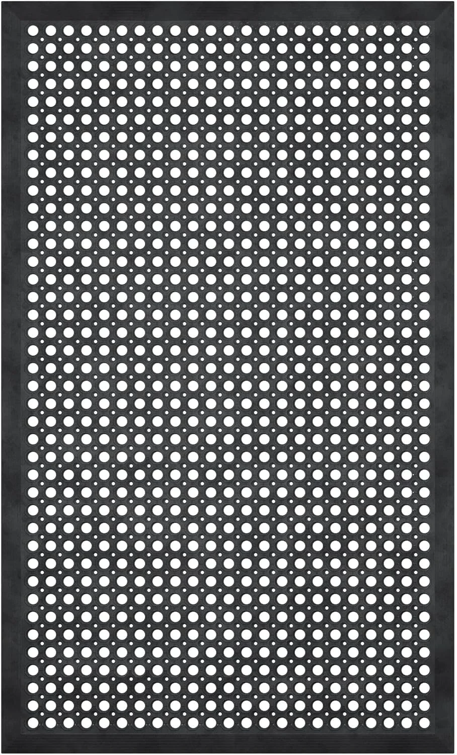 Specialty Ottomanson Heavy Duty Rubber Floor Mat – Non-Slip Waterproof Easy to Clean – Anti-Fatigue Mat for Commercial Kitchens Restaurants Workshops – Oil Resistant Hose Washable – 36 x 60 Black Original Design